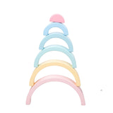 Pastel Rainbow Wooden Stacking Blocks Set