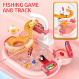 Kitchen Dishwashing Basin and Fishing Puzzle Interactive Toys