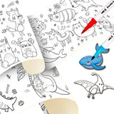 90cm Animal Children's Drawing Roll DIY Coloring Paper Roll Color Filling Graffiti Paper-cut for Kids Painting Educational Toys
