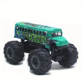 Model Pullback Action Toy Monster Truck Alloy Big Wheels Play Vehicle Car Gifts for Boys Girls Monster School Bus Die Cast Metal