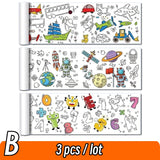 90cm Animal Children's Drawing Roll DIY Coloring Paper Roll Color Filling Graffiti Paper-cut for Kids Painting Educational Toys