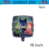 PJ Masks Birthday Party Decor Connor Disposable Tableware Tablecloth Plate Gift Bag Amaya Ballon Baby Shower Kids Party Supplies