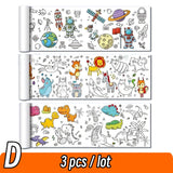90cm Animal Children's Drawing Roll DIY Coloring Paper Roll Color Filling Graffiti Paper-cut for Kids Painting Educational Toys