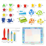Coolplay Water Doodle Mat Coloring Drawing Mat with Reusable Magic Pens Montessori Painting Board Educational Toys Kids Gifts
