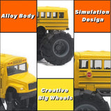 Model Pullback Action Toy Monster Truck Alloy Big Wheels Play Vehicle Car Gifts for Boys Girls Monster School Bus Die Cast Metal