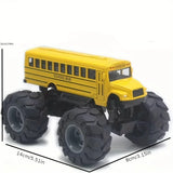 Model Pullback Action Toy Monster Truck Alloy Big Wheels Play Vehicle Car Gifts for Boys Girls Monster School Bus Die Cast Metal