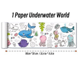 90cm Animal Children's Drawing Roll DIY Coloring Paper Roll Color Filling Graffiti Paper-cut for Kids Painting Educational Toys