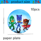 PJ Masks Birthday Party Decor Connor Disposable Tableware Tablecloth Plate Gift Bag Amaya Ballon Baby Shower Kids Party Supplies