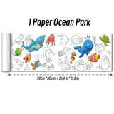 90cm Animal Children's Drawing Roll DIY Coloring Paper Roll Color Filling Graffiti Paper-cut for Kids Painting Educational Toys