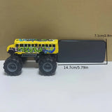 Model Pullback Action Toy Monster Truck Alloy Big Wheels Play Vehicle Car Gifts for Boys Girls Monster School Bus Die Cast Metal