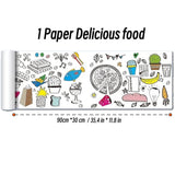 90cm Animal Children's Drawing Roll DIY Coloring Paper Roll Color Filling Graffiti Paper-cut for Kids Painting Educational Toys