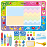 Coolplay Water Doodle Mat Coloring Drawing Mat with Reusable Magic Pens Montessori Painting Board Educational Toys Kids Gifts