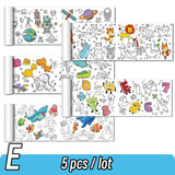 90cm Animal Children's Drawing Roll DIY Coloring Paper Roll Color Filling Graffiti Paper-cut for Kids Painting Educational Toys