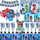 PJ Masks Birthday Party Decor Connor Disposable Tableware Tablecloth Plate Gift Bag Amaya Ballon Baby Shower Kids Party Supplies