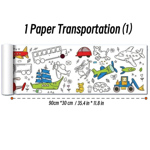 90cm Animal Children's Drawing Roll DIY Coloring Paper Roll Color Filling Graffiti Paper-cut for Kids Painting Educational Toys